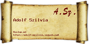 Adolf Szilvia névjegykártya